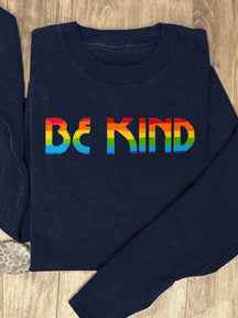 Be Kind Rainbow Suicide Prevention Mental Print Casual Sweatshirt