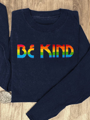 Be Kind Rainbow Suicide Prevention Mental Print Casual Sweatshirt