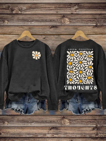 Mental Health Inspirational Growth Positive Energy Thinking Round Neck Casual Printed Sweatshirt