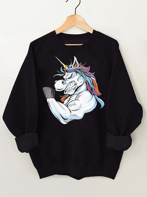 Muscular Unicorn Gym Sweatshirt